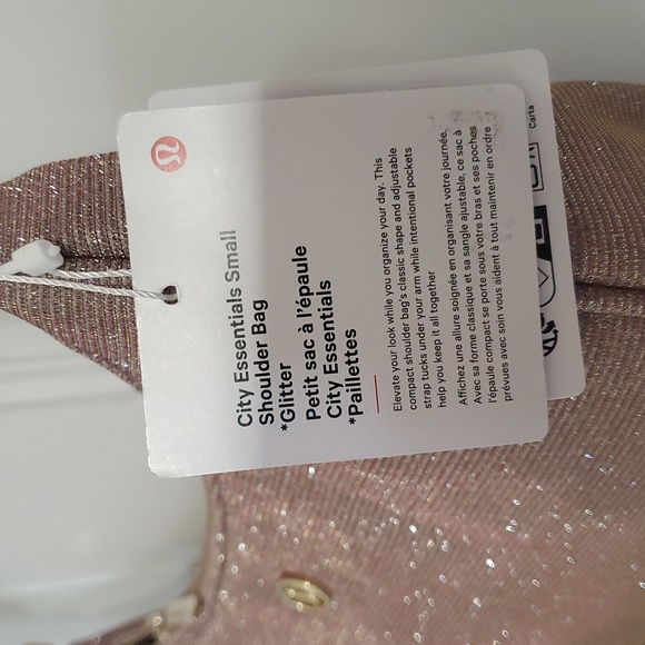 NWT Lululemon City Essentials Small Shoulder Bag Glittery Pink - Picture 2 of 5
